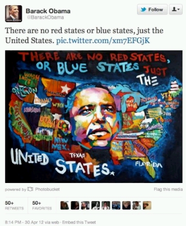 Obama Face on US Map